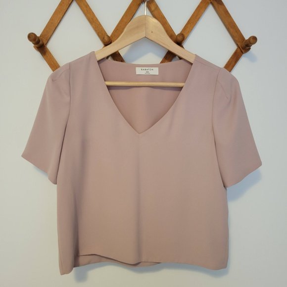 Aritzia Babaton Randy Blouse in dusty rose - Picture 2 of 5